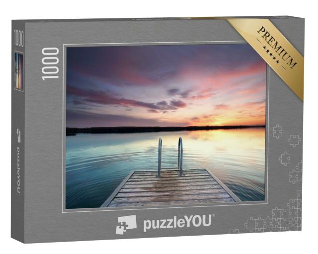 Puzzle de 1000 pièces « Beau coucher de soleil sur la plage »