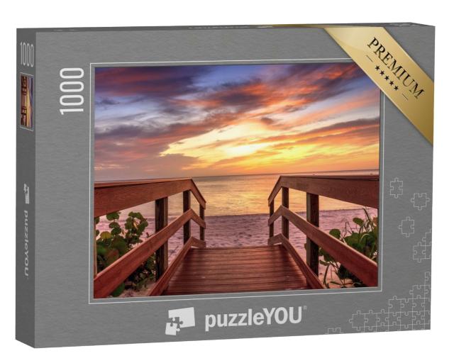Puzzle de 1000 pièces « Coucher de soleil sur la côte de Naples, Floride »