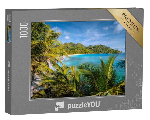 Puzzle de 1000 pièces « Paradis exotique de la plage sur l'île de Mahe, Seychelles »