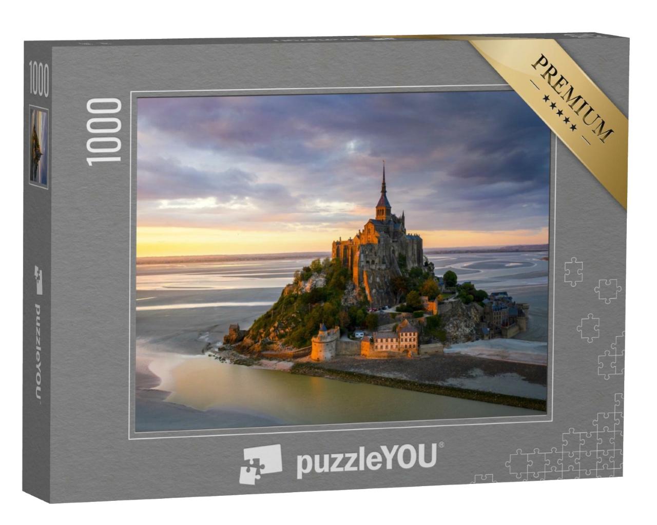 Puzzle de 1000 pièces « Le Mont Saint-Michel au coucher du soleil, Normandie, Nord de la France »