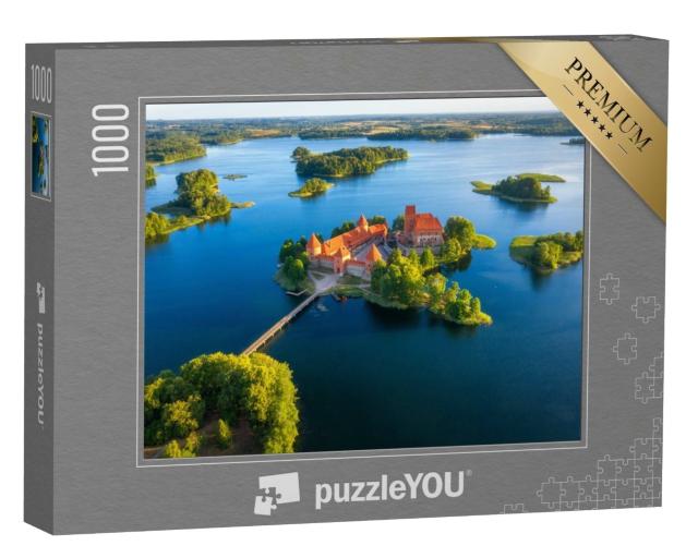Puzzle de 1000 pièces « Vue aérienne du château de Trakai, Lituanie »