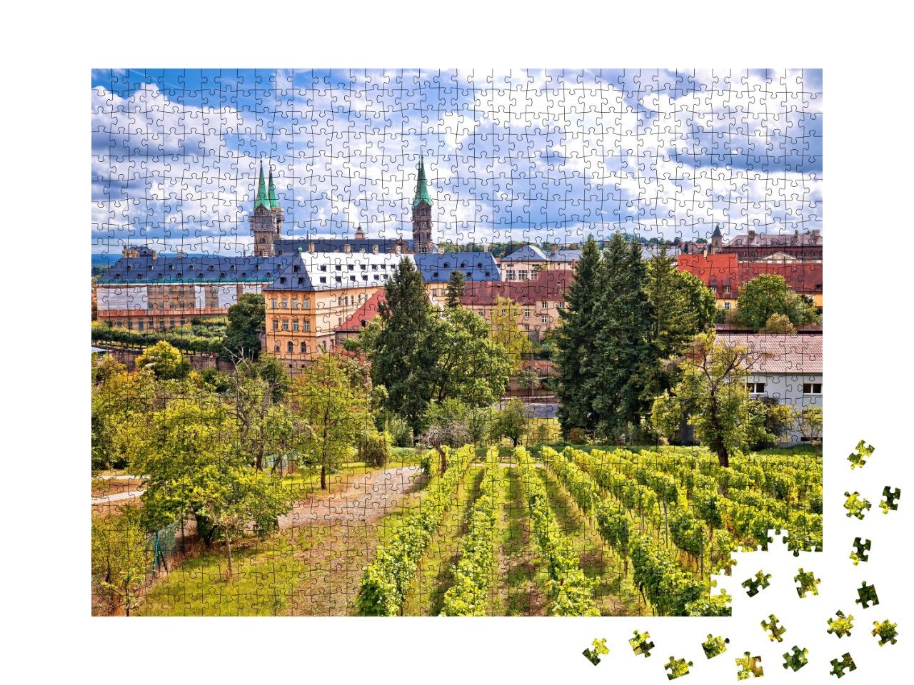 Puzzle de 1000 pièces « Bamberg avec les vignobles du Michaelsberg, Allemagne »