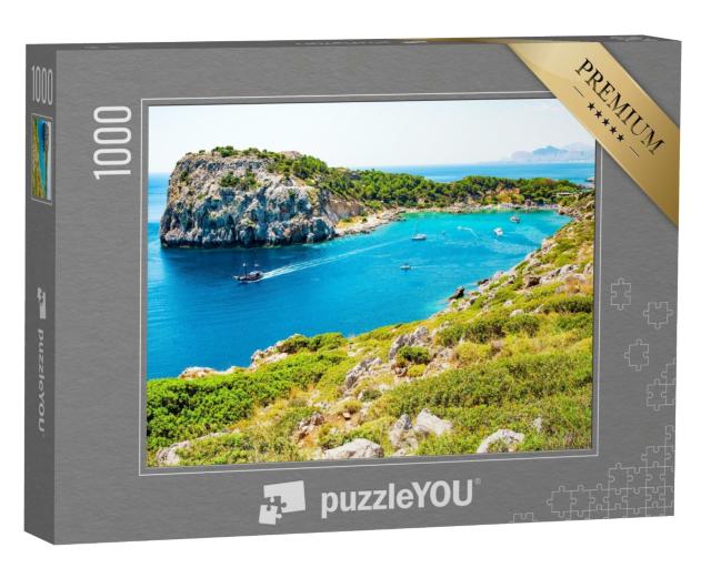 Puzzle de 1000 pièces « Baie d'Anthony Quinn à Rhodes, Méditerranée, Grèce »