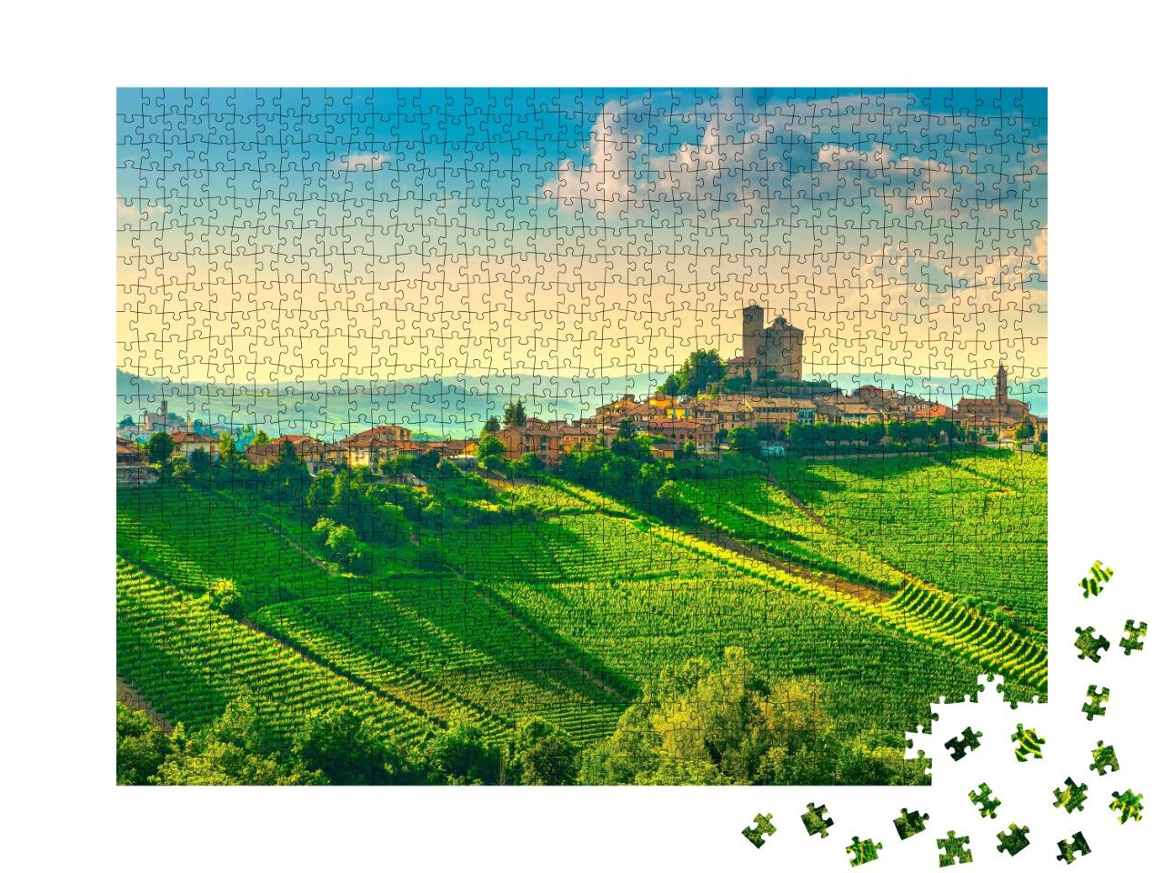 Puzzle de 1000 pièces « Vignobles idylliques dans le Piémont, Italie du Nord »