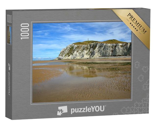 Puzzle de 1000 pièces « Cap Blanc Nez, Cote d'Opale, Pas-de-Calais, France : La plage à marée basse »
