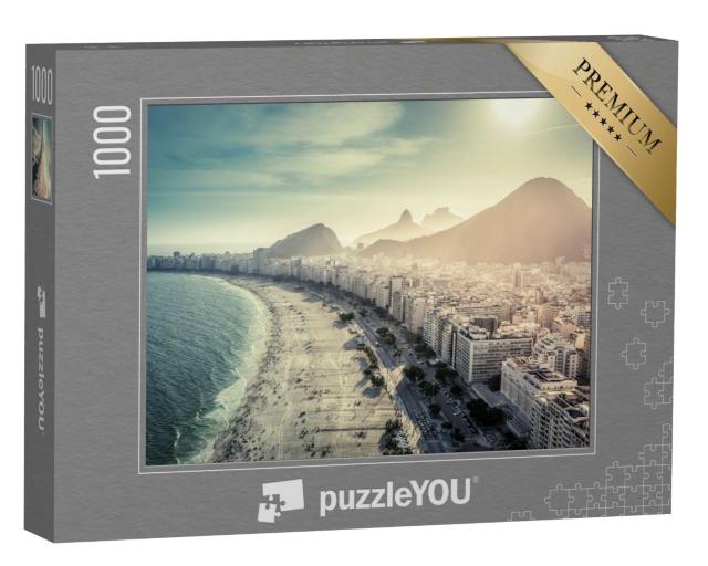 Puzzle de 1000 pièces « Plage de Copacabana à Rio de Janeiro, Brésil, noir et blanc »