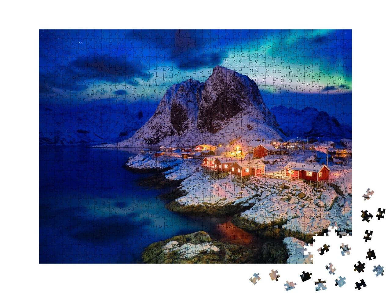 Puzzle de 1000 pièces « Hamnøy village de pêcheurs sur l'archipel des Lofoten, Norvège »