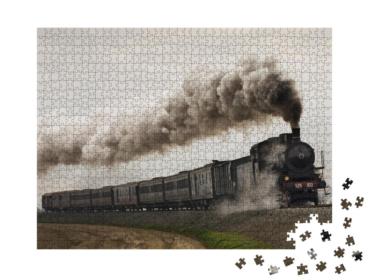 Puzzle de 1000 pièces « Vieux train à vapeur noir »