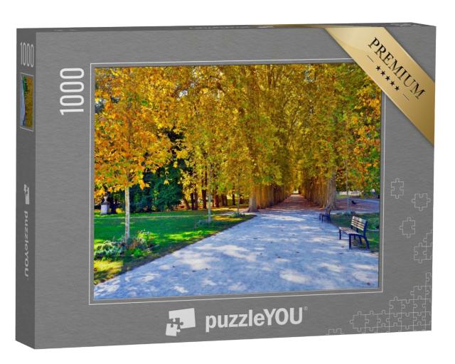 Puzzle de 1000 pièces « Le jardin public municipal de Chamars à Besançon le premier jour de l'automne »