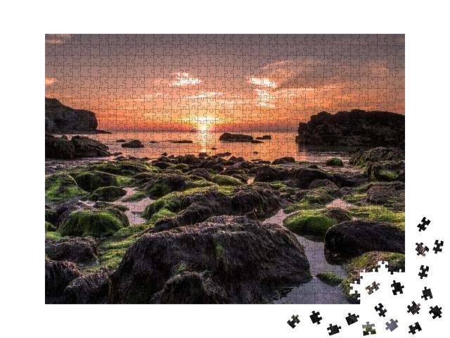 Puzzle de 1000 pièces « Coucher de soleil en Cornouailles, Angleterre »