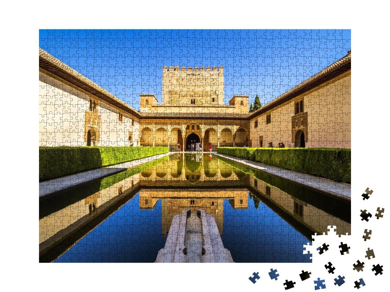 Puzzle de 1000 pièces « Patio des myrtes de l'Alhambra, Grenade, Espagne »