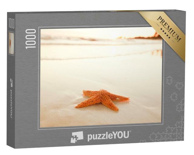 Puzzle de 1000 pièces « Étoile de mer sur la plage au lever du soleil »