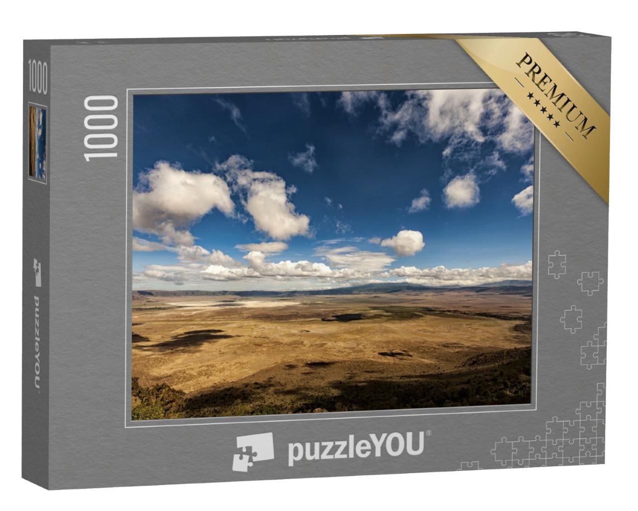 Puzzle de 1000 pièces « Le cratère du Ngorongoro vu par les oiseaux »