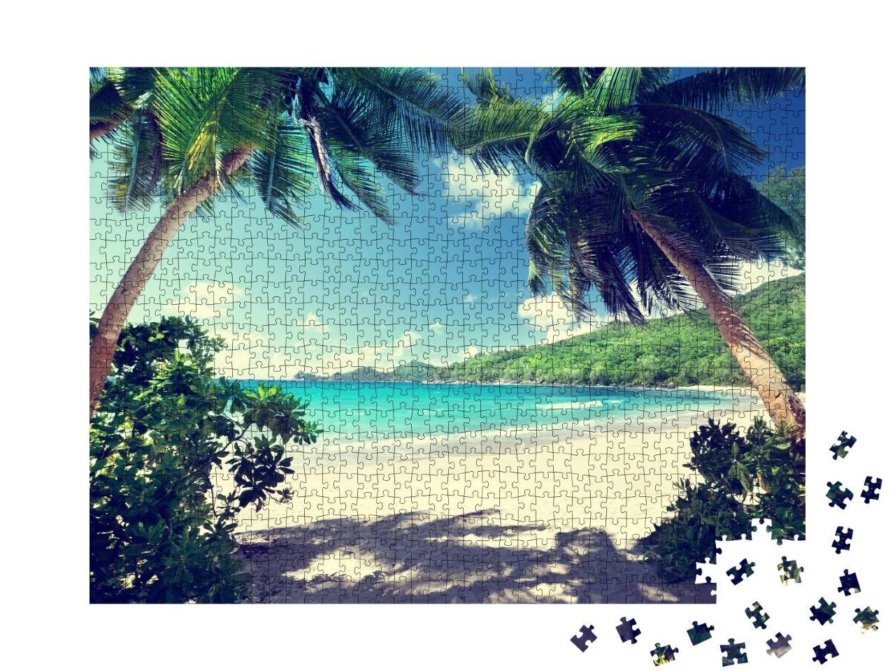 Puzzle de 1000 pièces « Plage de rêve Takamaka, île de Mahe, Seychelles »