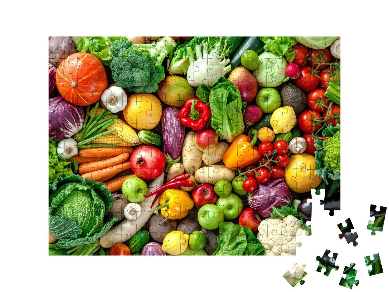 Puzzle de 200 pièces « Assortiment de fruits et légumes frais »