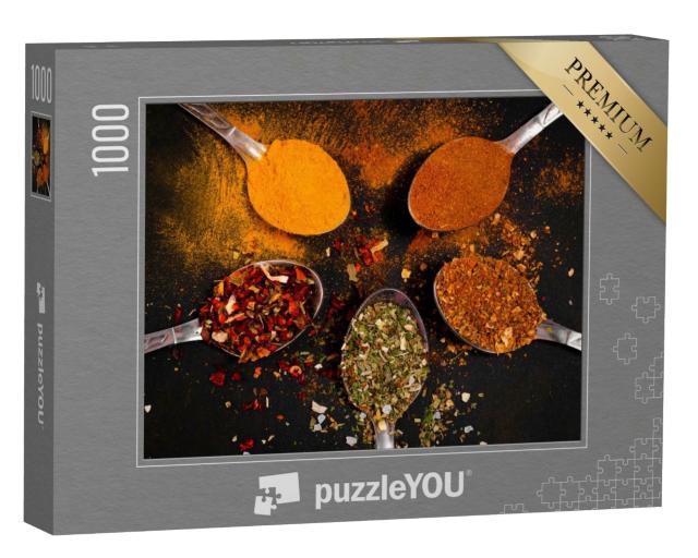 Puzzle de 1000 pièces « Des épices parfumées sur des cuillères à épices »