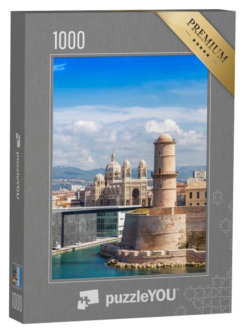 Puzzle de 1000 pièces « Château Saint Jean et Cathédrale de la Major et le port de Marseille, France »