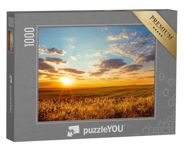 Puzzle de 1000 pièces « L'aube dorée sur des champs sans fin »