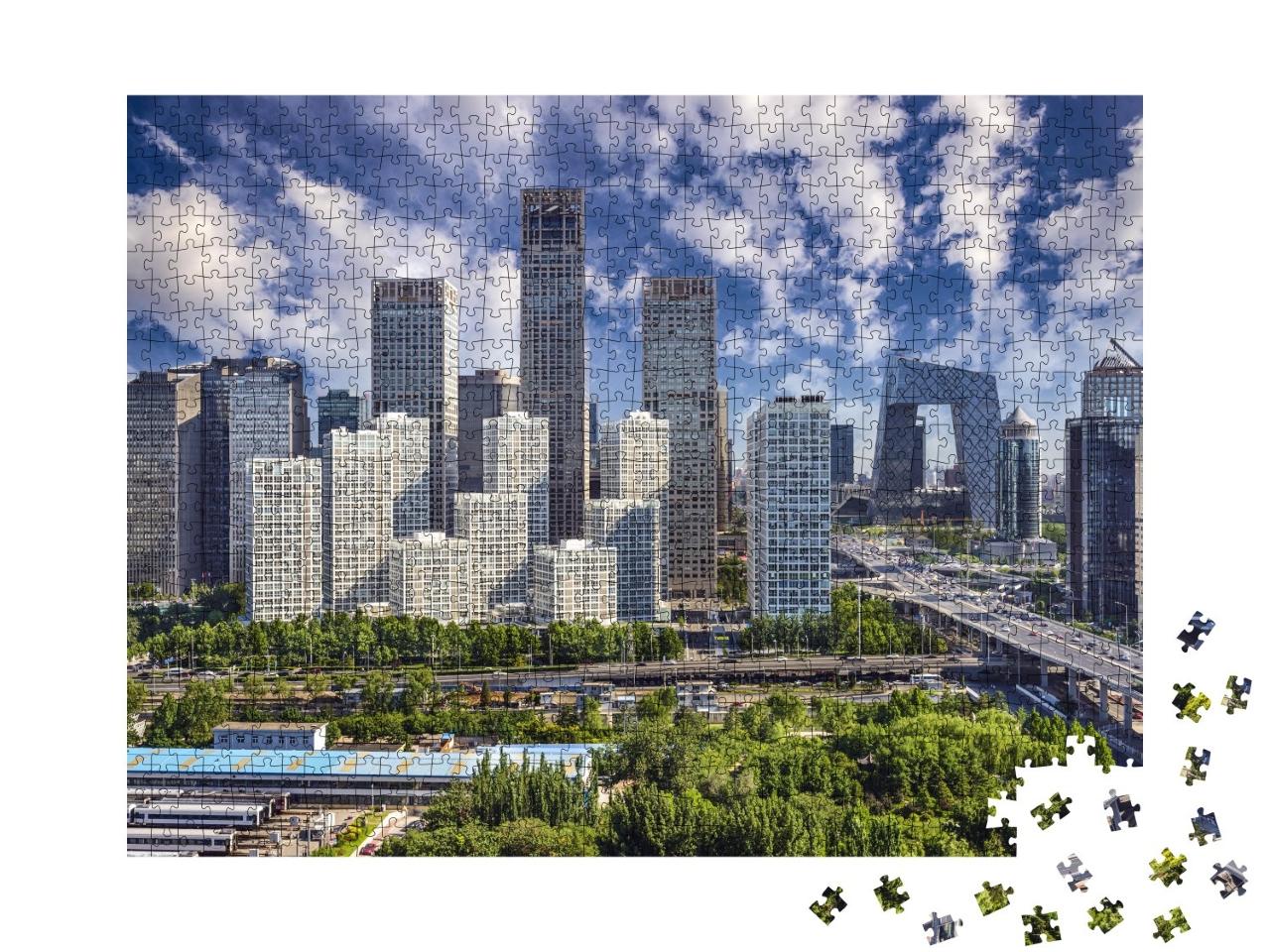 Puzzle de 1000 pièces « Vue urbaine du quartier financier de Pékin, Chine »