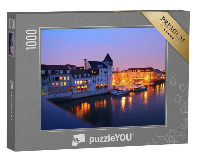 Puzzle de 1000 pièces « Cergy-Pontoise, club nautique "Port Cergy" au bord de l'Oise dans la vieille ville »