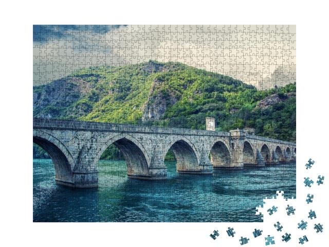 Puzzle de 1000 pièces « Le pont sur la Drina »