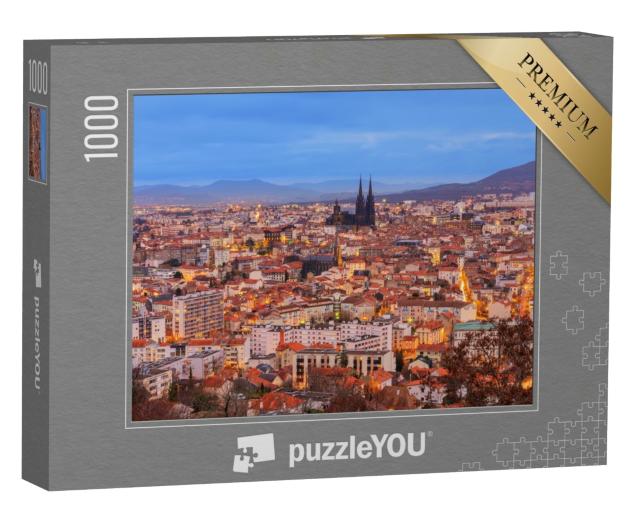 Puzzle de 1000 pièces « Skyline de Clermont-Ferrand France au crépuscule »