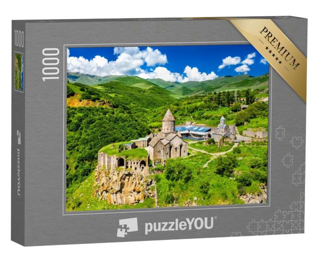 Puzzle de 1000 pièces « Vue aérienne du monastère de Tatev, patrimoine mondial de l'UNESCO, Arménie »