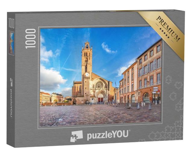 Puzzle de 1000 pièces « Panorama de la place Saint-Étienne avec la cathédrale Saint-Étienne à Toulouse, France »
