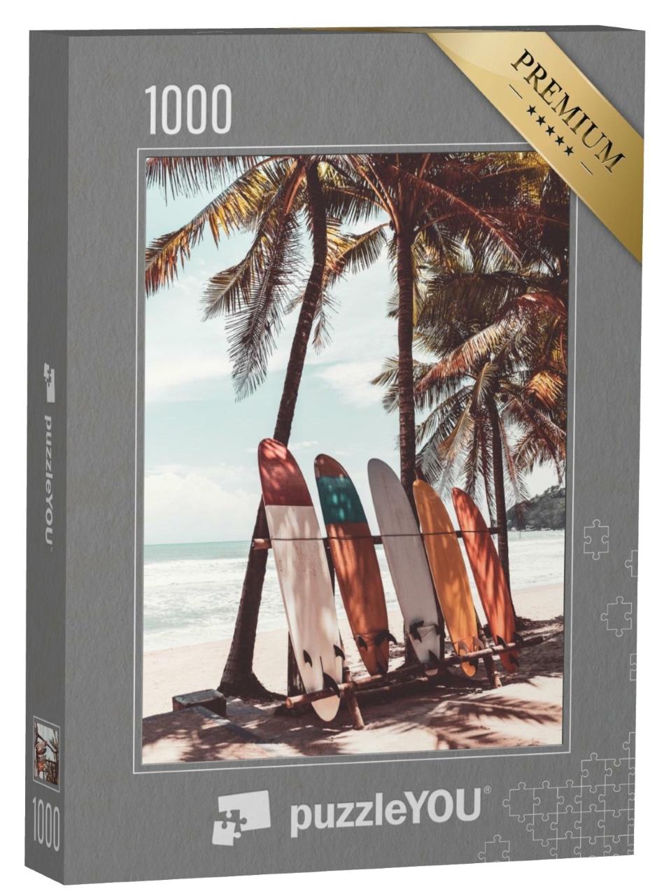 Puzzle de 1000 pièces « Planches de surf sous les palmiers »