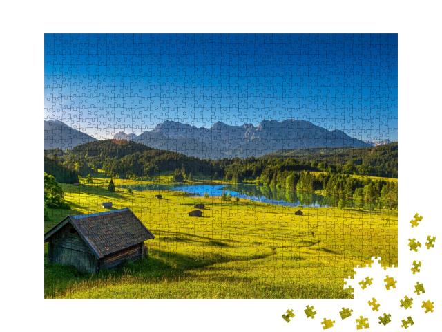 Puzzle de 1000 pièces « Geroldsee dans le massif du Karwendel, Haute-Bavière, Allemagne »