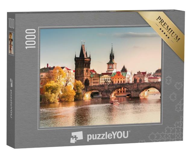 Puzzle de 1000 pièces « Pont Charles au coucher du soleil, Prague, République tchèque »