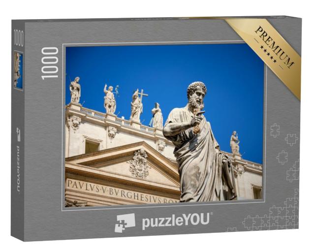 Puzzle de 1000 pièces « Statue de Saint Pierre sur la place Saint-Pierre, Cité du Vatican, Rome »