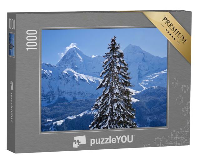 Puzzle de 1000 pièces « Panorama des Alpes bernoises avec les sommets de l'Eiger et du Mönch, Suisse »
