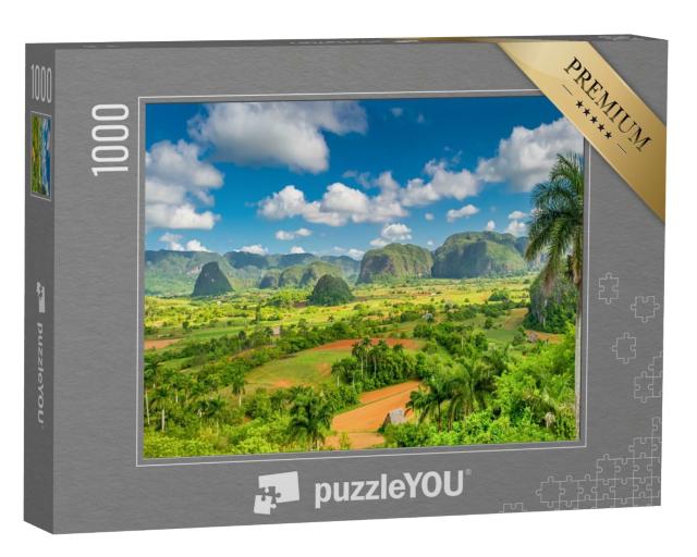Puzzle de 1000 pièces « Panorama des montagnes de Viñales, Cuba »