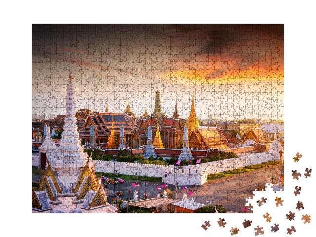Puzzle de 1000 pièces « Grand Palais au crépuscule à Bangkok, Thaïlande »