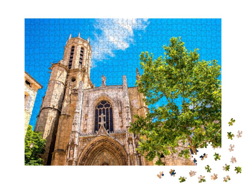 Puzzle de 1000 pièces « Cathédrale gothique Saint Sauveur à Aix-en-Provence en France »