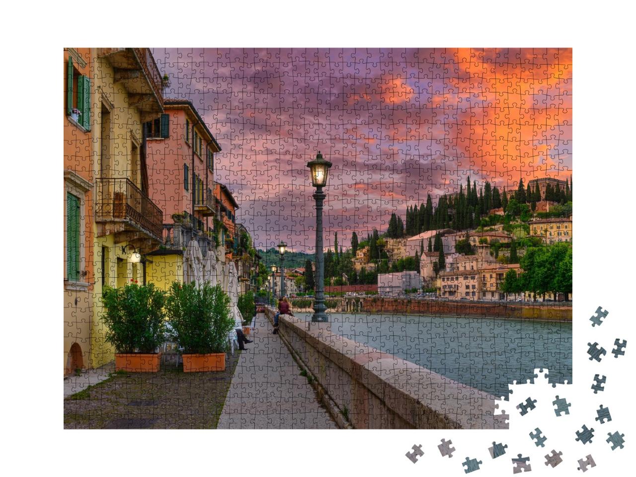 Puzzle de 1000 pièces « Rivière Adige à Vérone, Italie »