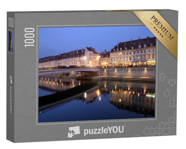 Puzzle de 1000 pièces « Scène nocturne sur le quai Vauban dans la ville de Besançon »