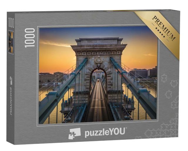 Puzzle de 1000 pièces « Pont à chaînes Szechenyi au lever du soleil, Budapest, Hongrie »