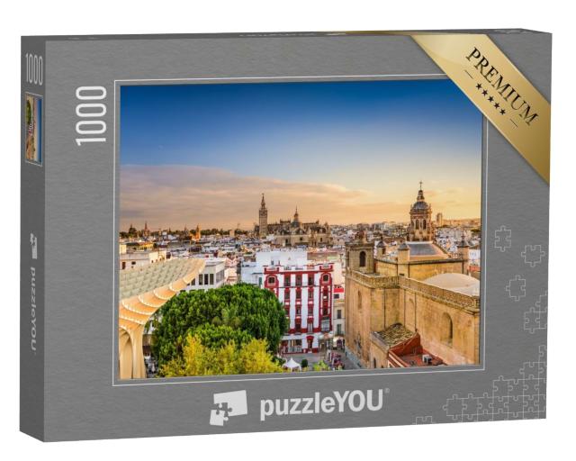 Puzzle de 1000 pièces « Silhouette de la vieille ville de Séville, Espagne »
