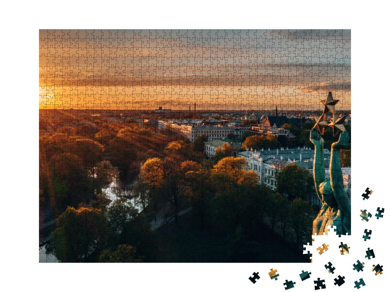 Puzzle de 1000 pièces « Monument de la liberté Milda à Riga, Lettonie »