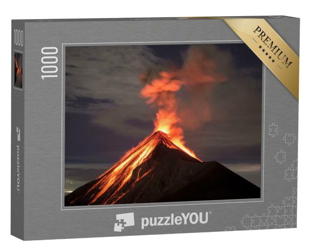 Puzzle de 1000 pièces « La lave du volcan Fuego à Antigua, Guatemala »