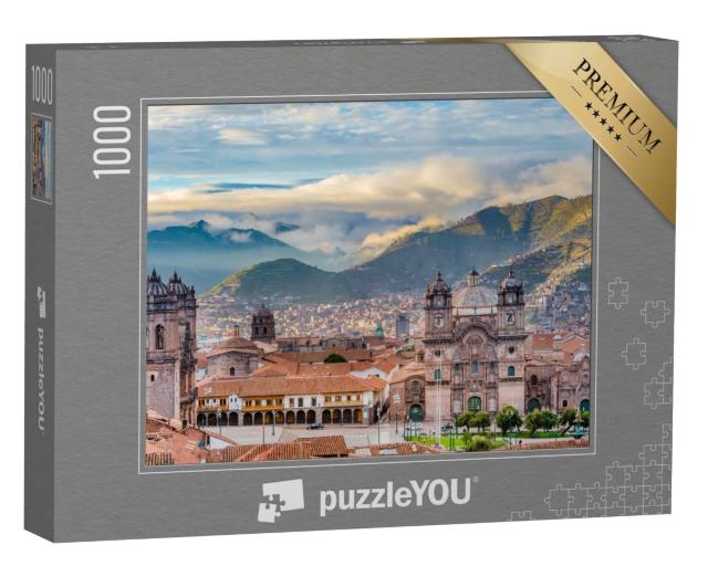 Puzzle de 1000 pièces « Soleil matinal sur la Plaza de Armas, Cusco, ville »
