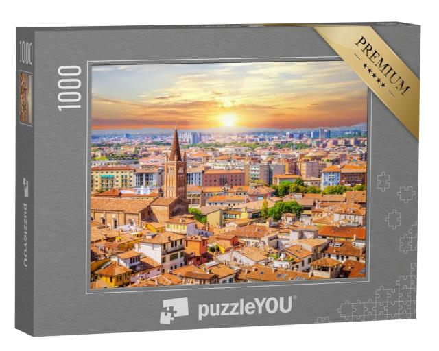 Puzzle de 1000 pièces « Vue aérienne de Vérone au coucher du soleil, Vénétie, Italie »