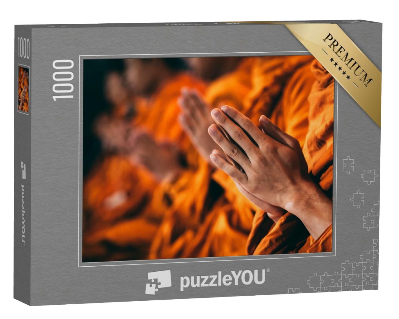 Puzzle de 1000 pièces « Méditation et prière : Moines bouddhistes »
