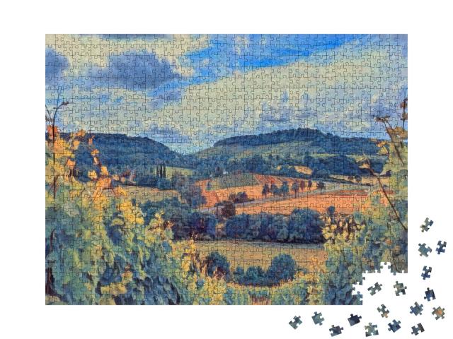 Puzzle de 1000 pièces « dans le style de Paul-Cezanne - vignobles près de Heilbronn, Allemagne »