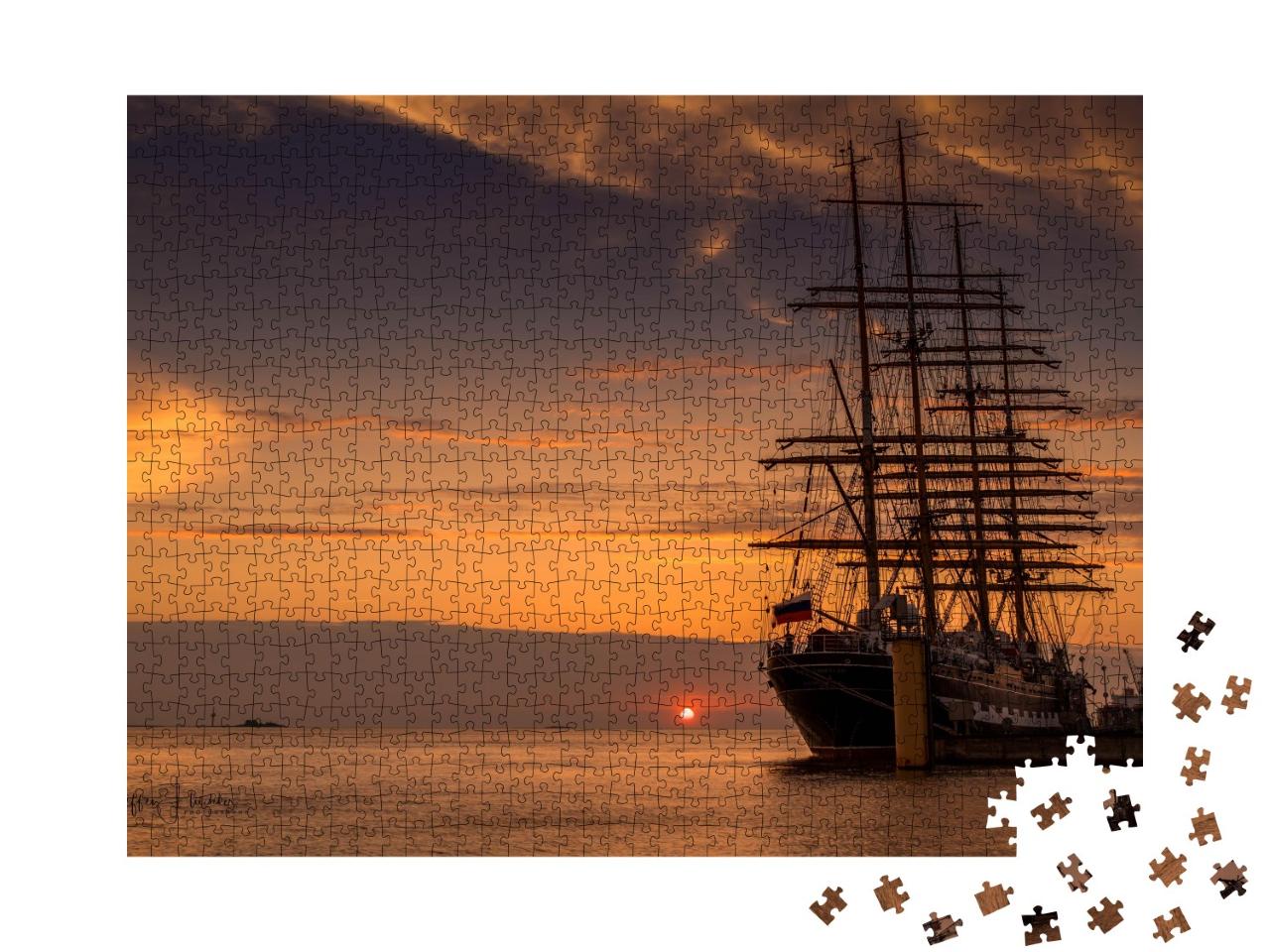 Puzzle de 1000 pièces « Voilier de retour au port, mer du Nord »