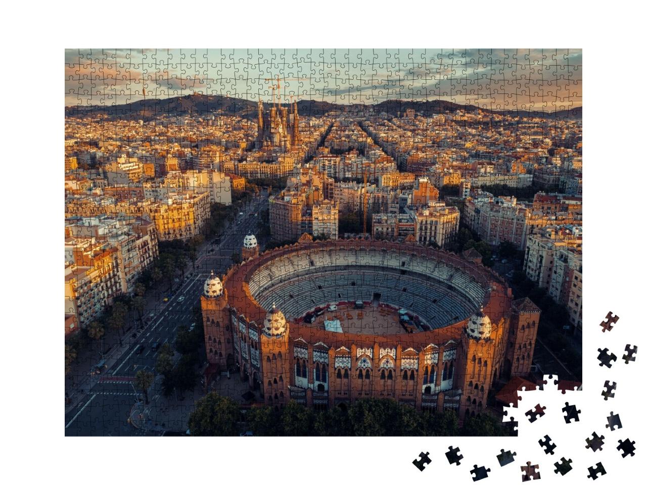 Puzzle de 1000 pièces « Vue aérienne de Barcelone, Espagne »