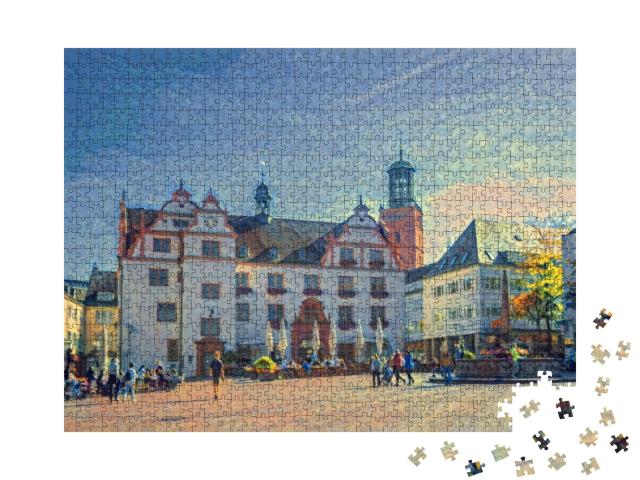 Puzzle de 1000 pièces « dans le style de Paul-Cezanne - Altes Rathaus, Darmstadt, Allemagne »