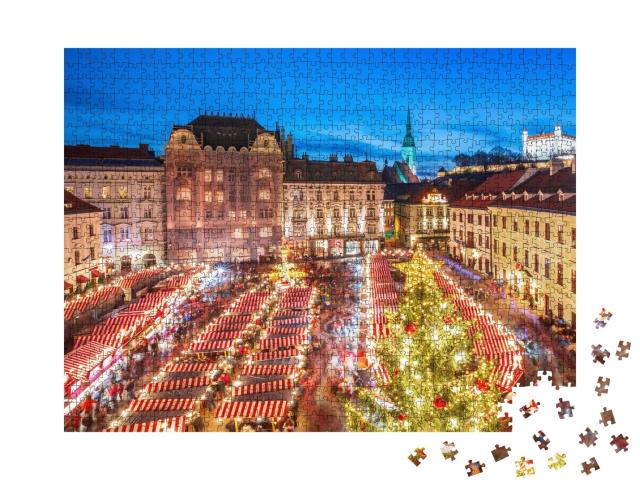 Puzzle de 1000 pièces « Marché de Noël dans le centre historique de la ville de Bratislava, Slovaquie »